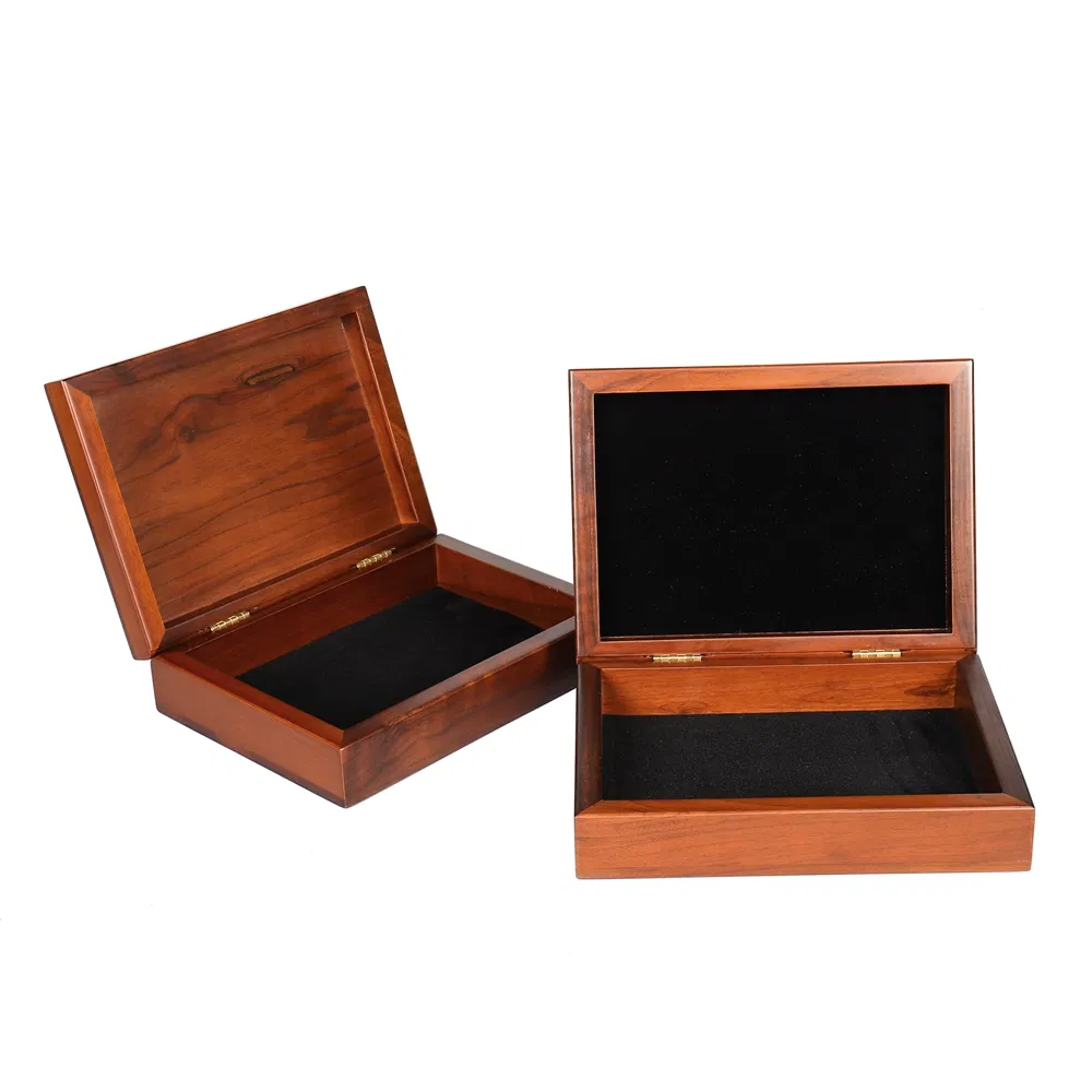 Wholesale New Year Wooden Engagement Christmas Packing Gift Box Magnetic Wood Perfume Ring Suitcase Gift Box