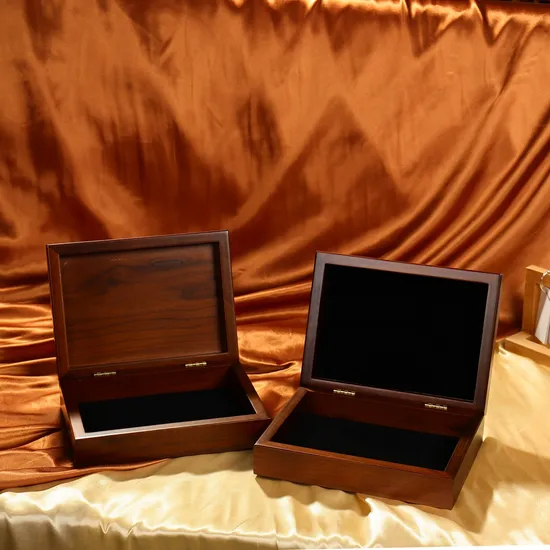 High Quality Excellent Walnut Wooden Watch Packaging Box Custom Logo Folding Wood Gift Jewellery Perfume Box Wooden Cigar Box