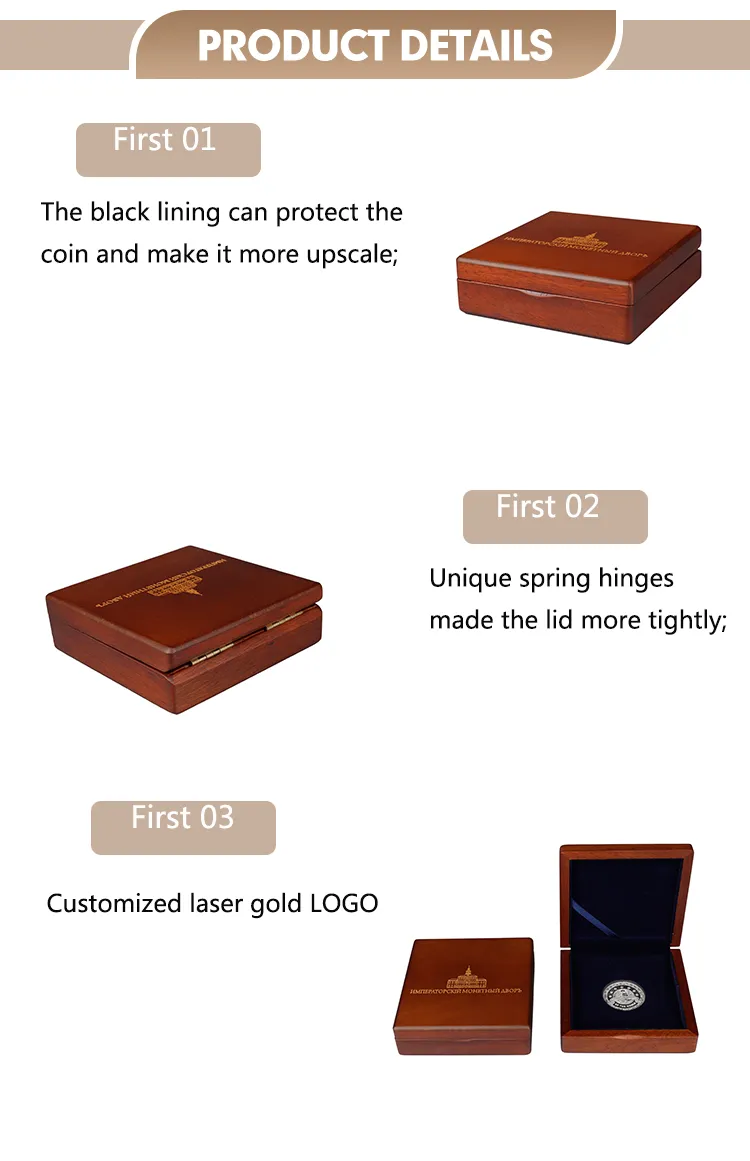 Elegant Antique Brown Round Coin Gift Box for Collectors
