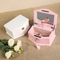 Customized MDF Wooden Music Box Design Wind-up Feature Custom Logo Luxury Ballet Girl Spinning Wind up White and Pink Carton Wood Jewelry Gift Box