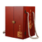 Custom Luxury Red Large Single Bottle Packaging Wooden Wine Box with Rope Handle