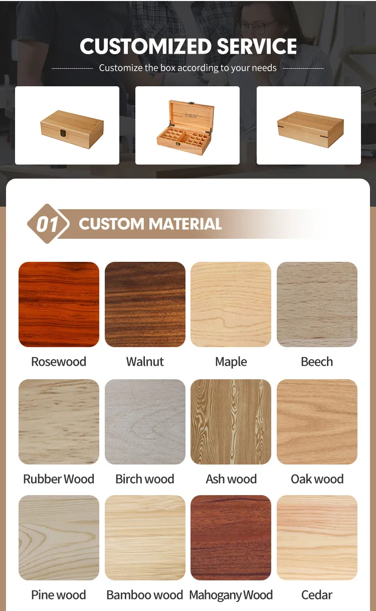 Elegant Natural MDF Storage Box for Essential Oil Display