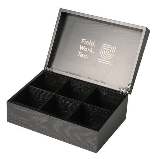 Wholesale Beautifully Crafted Wooden Tea Display Chests Box, Felt Lined Hardwood Tea Storage and Gift Display Box, Tea Packaging Boxes with 6 Compartment