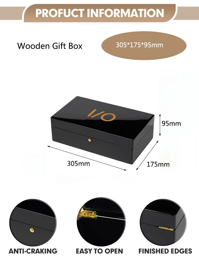 Wholesale Factory Price High Gloss Luxury Wooden Jewelry Box Necklace Bracelet Wood Storage Box Wooden Packaging Box Gift