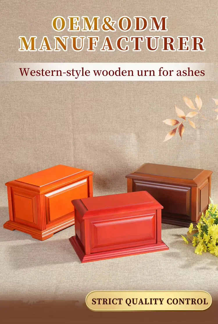 Zhihe Wholesale Funeral Urn Box Sliding Lid Design Custom Large Wooden Urns for Pet Ashes