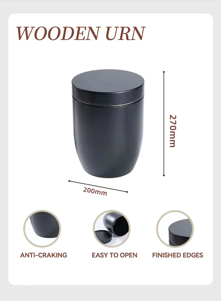 Zhihe Sustainable Rubbed Wooden Ashes Holder Eco-Conscious Wood Cremation Urn Spacious Design Ideal for Big Pooches