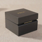 Zhihe Handcrafted Wooden Black Ring Box Luxury Jewelry Storage Case with Magnetic Closure Velvet Lining Engraved Detail Oak Wood Proposal Accessory