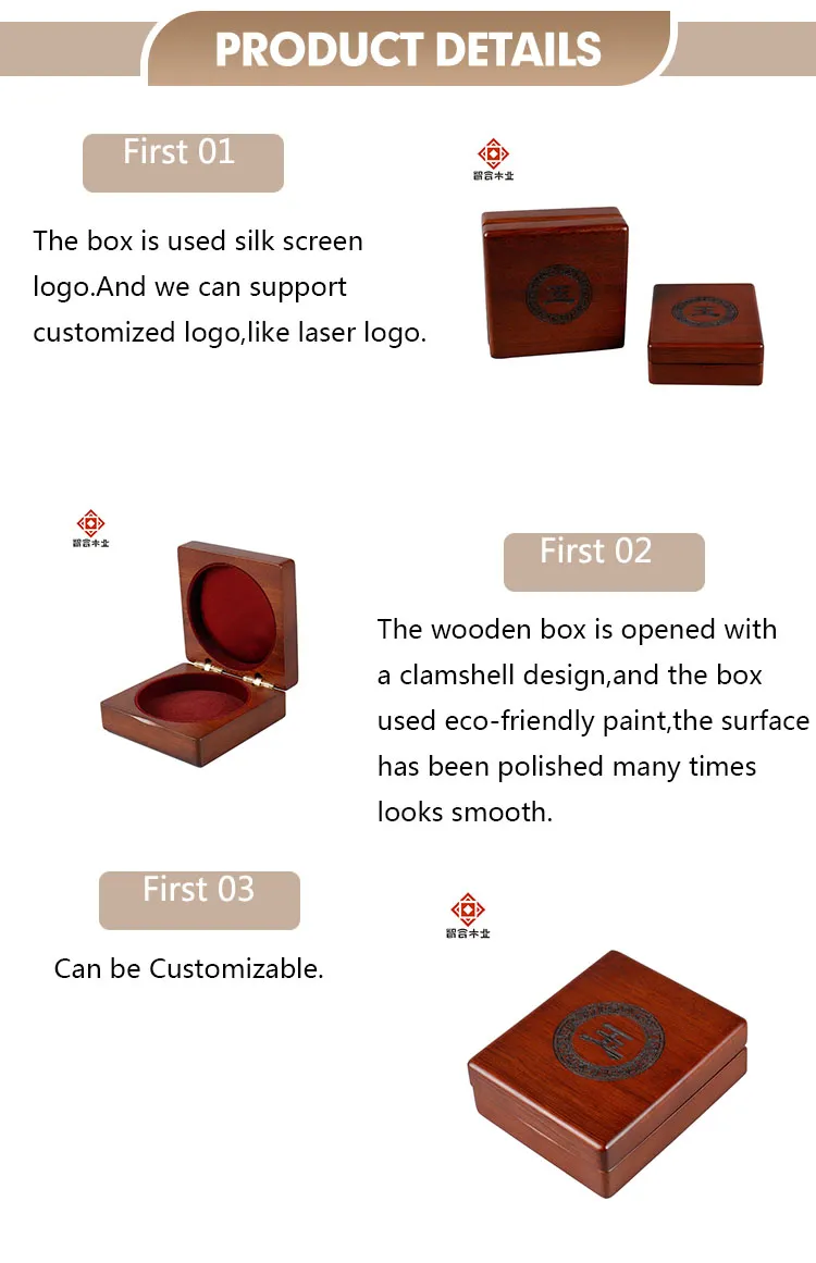 Luxury Custom Logo Wooden Jewelry Gift Box for Bracelets
