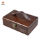 Factory Handmade PU Leather Handle Gift Packaging Custom Logo Rubber Wood Small Gift Box