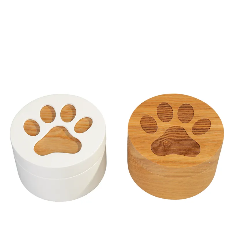 High-End Customizable Solid Wood Pet Cremation Funeral Urn Bamboo Casket for Memorial Ashes Features Logo and Size Options
