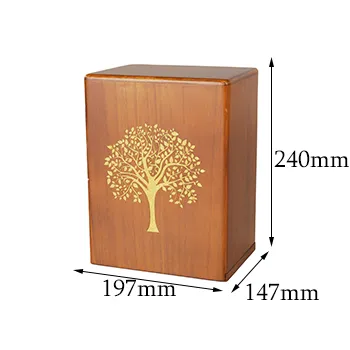 Wholesale Standard Quality Funeral Factory Price Cremation Human Paulownia Wood Urns Cremation Urn for Human Ashes Casket Adult Ash Urn