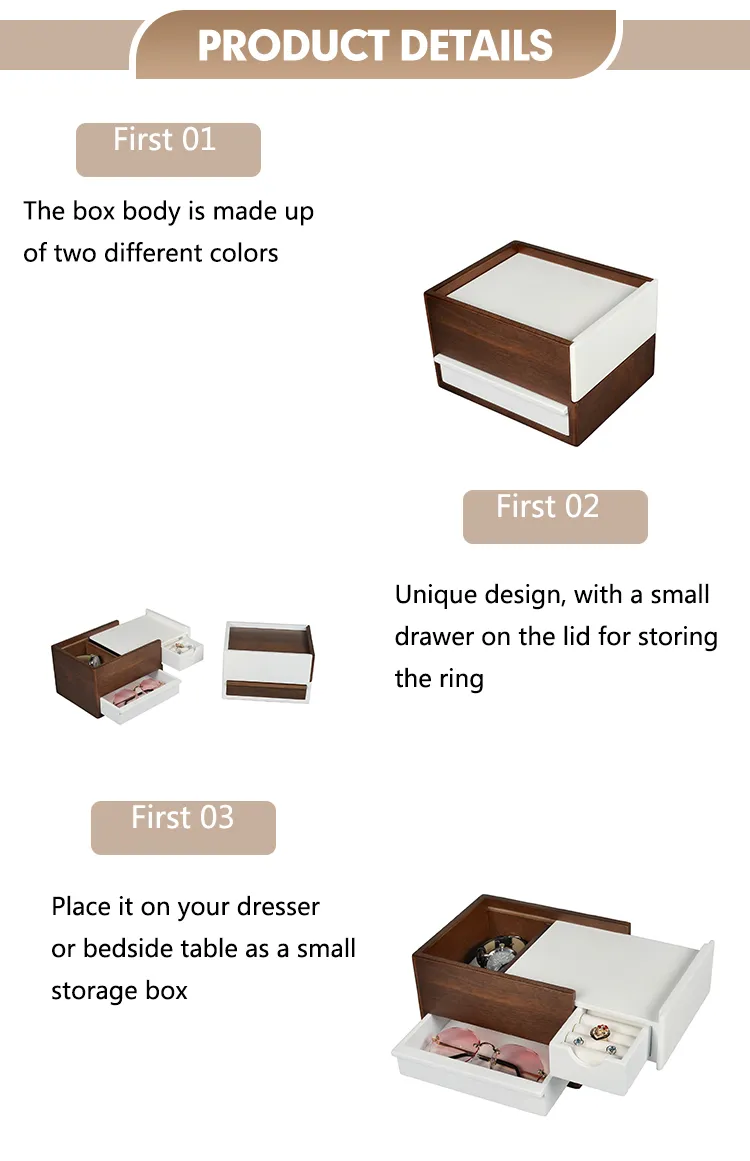 Elegant Custom Wooden Jewelry Organizer Box for Watches