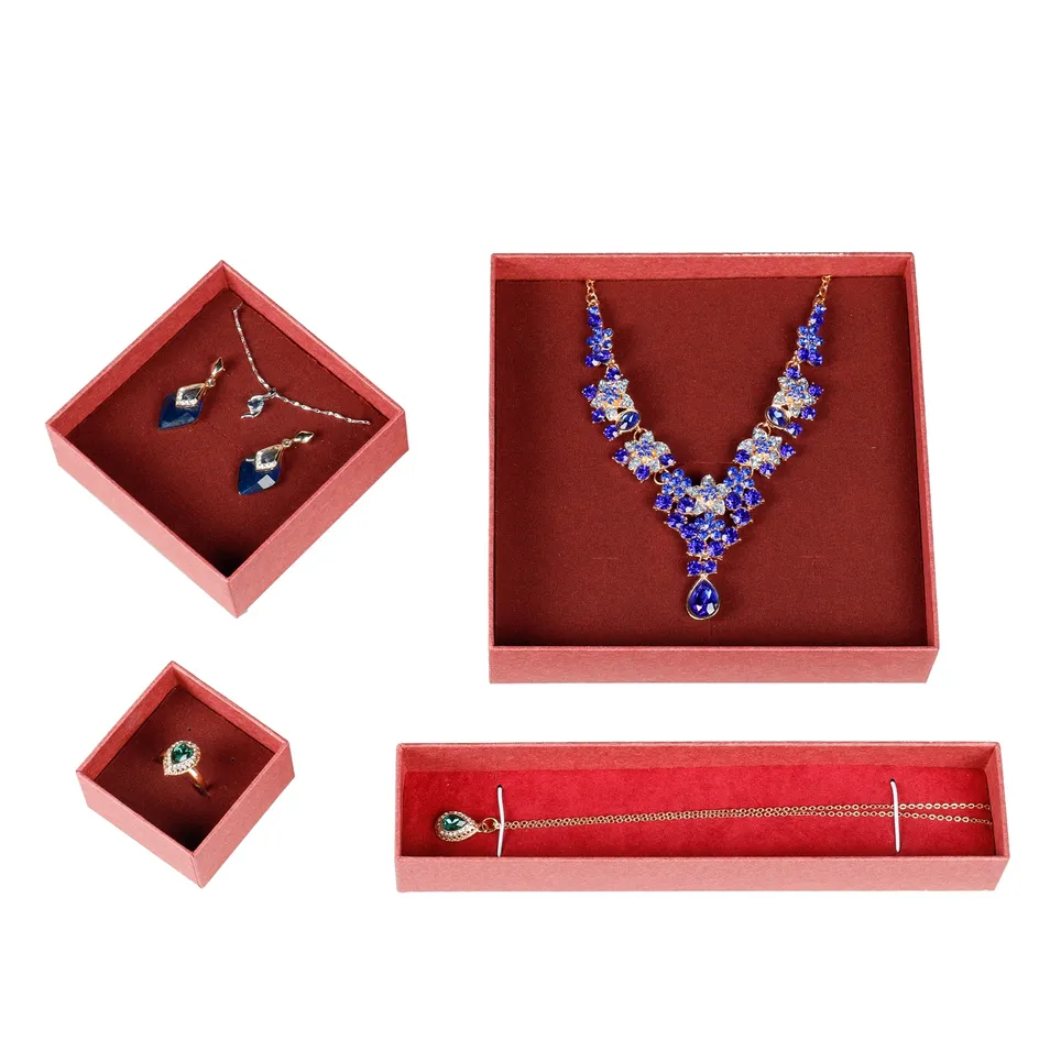 Custom Logo Cardboard Rectangle Jewelry Boxes for Bracelet Necklace Ring Earring Storage Packaging-Handmade