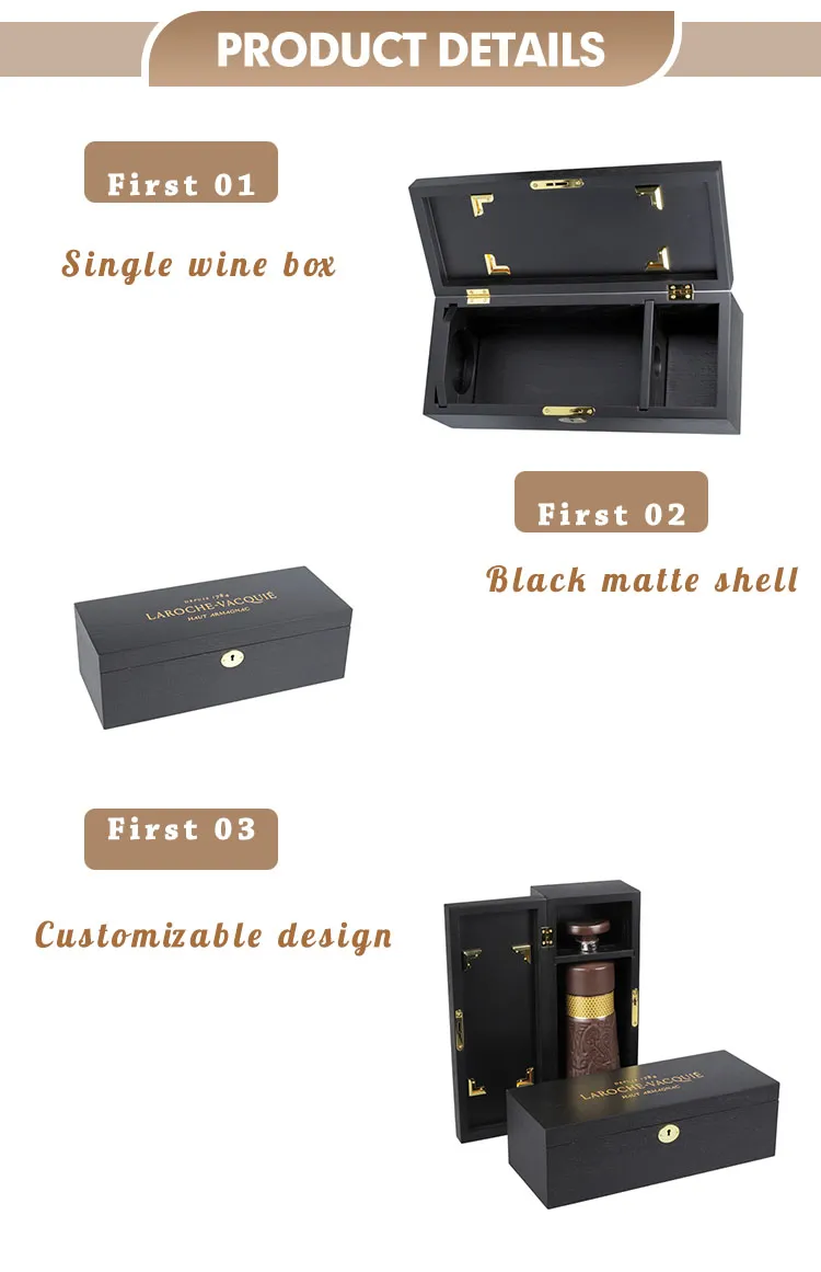 2025 New Custom Wooden Storage Box for Wine Bottle Gift Packaging Handcrafted From Natural Wood Products