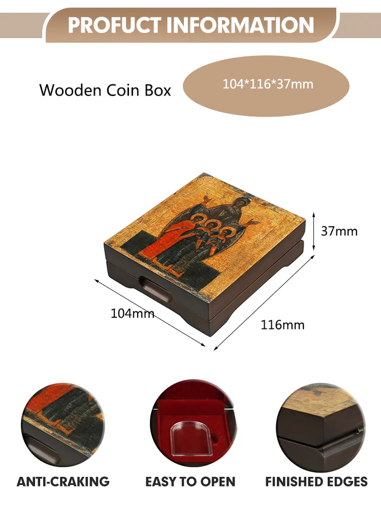 Wholesale Professional Factory Custom MDF Luxury Medals Gold Coin Gift Wooden Box