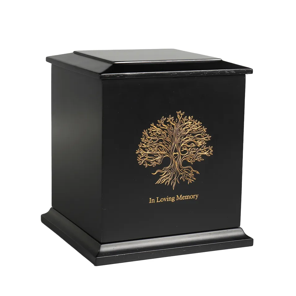 Wholesale Factorary Price Wooden Small Cremation Pet Urn for Dog and Cat Ashes Box Handmade Wood Memorial Pet Urn