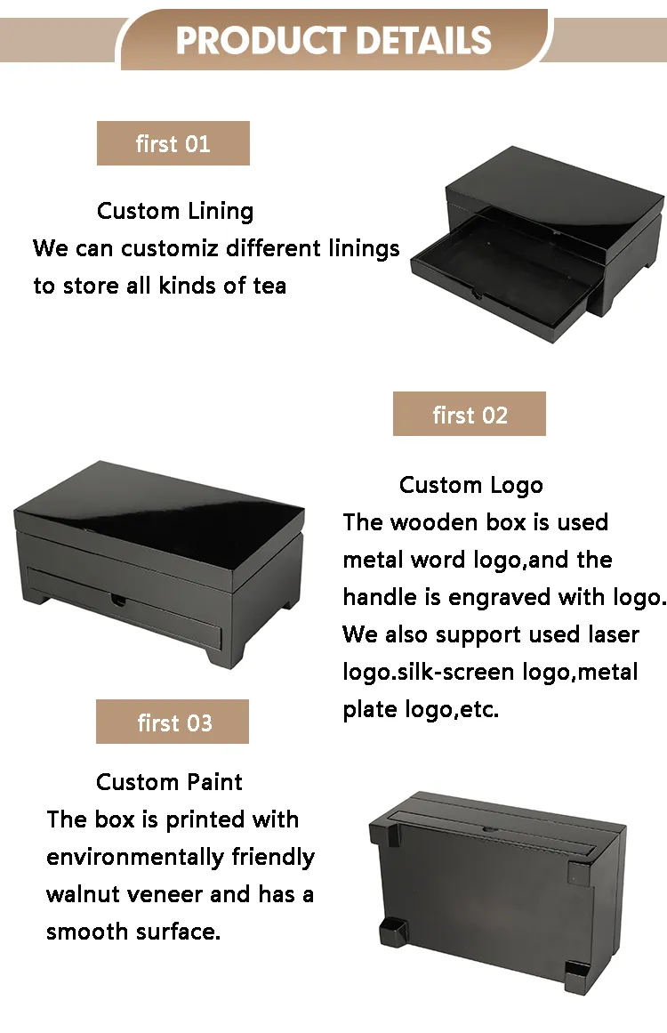 Luxury Jewelry Rings Earrings Box Custom Logo Wood Jewelry Box Organizer Jewellery Storage Box