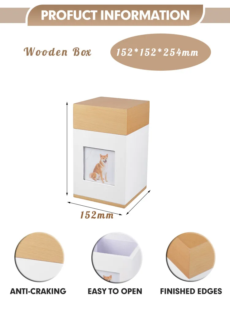 Zhihe Wholesale Funeral Supplies Wooden Animal Pet Urn Funeral Memorial Urn Cremation Unique Reference