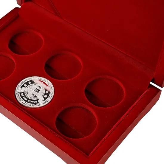 Hot Sale Wooden Coins Box Square Beech Solid Walnut Wood Jewelry Storage Wooden Challenge Coin Box with Magnet