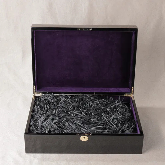 Handcrafted Wooden High Gloss Gift Box Luxury Storage Case with Magnetic Closure Silk Lining Decorative Pattern Oak Wood Premium Gift Container