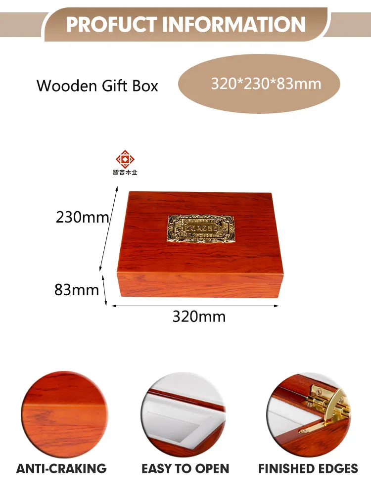 High Quality Factory Customized MDF Luxury Red Health Care Product Packaging Gift Wooden Box