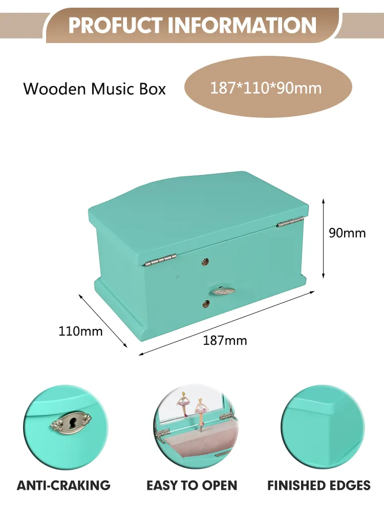 Customized Merry Christmas Star Movable Popular Design Wooden Train Music Box for Gift Giving Christmas Woden Music Box