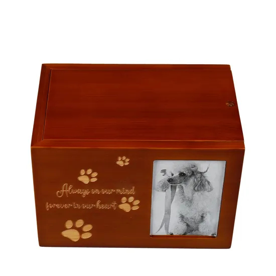 Modern Handmade Luxury Memorial Pet Cremation Urns Box with Bamboo Wood Durable & Secure Design