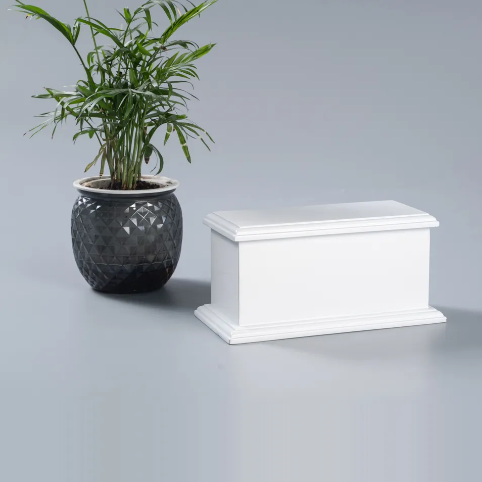 Wholesale Factoray Price America Oak Solid Wood Custom Casket Wooden Casket and Coffin Funeral Urn Pakckaging Box Cremation Urn for Human and Pets Ash