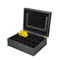 Luxury Black Wooden Tea Storage Box with Custom Laser Logo