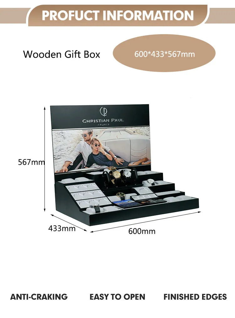 Elegant Wooden Watch Storage Box with 12 Slots for Collectors