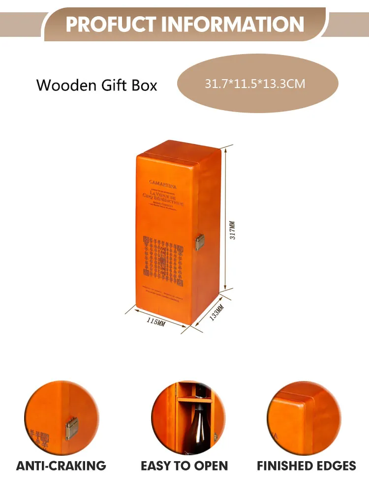 Premium Birch Wooden Wine Box Supplier Luxury Wood Wine Packaging Boxes with Custom Laser Logo