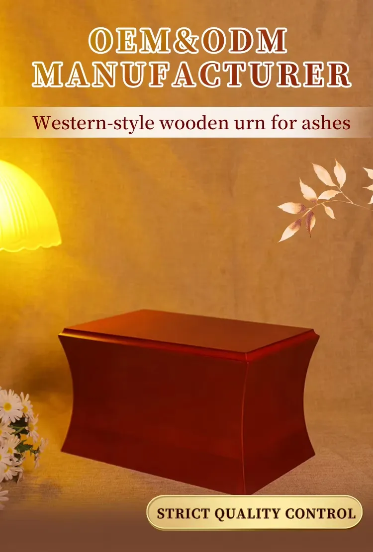 Zhihe Pet Ashes Urn Distinct Wood Grain Simple Striped Engravings Eco-Friendly Coating Custom Options Wooden Urn Box