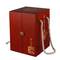 Custom Luxury Red Large Single Bottle Packaging Wooden Wine Box with Rope Handle
