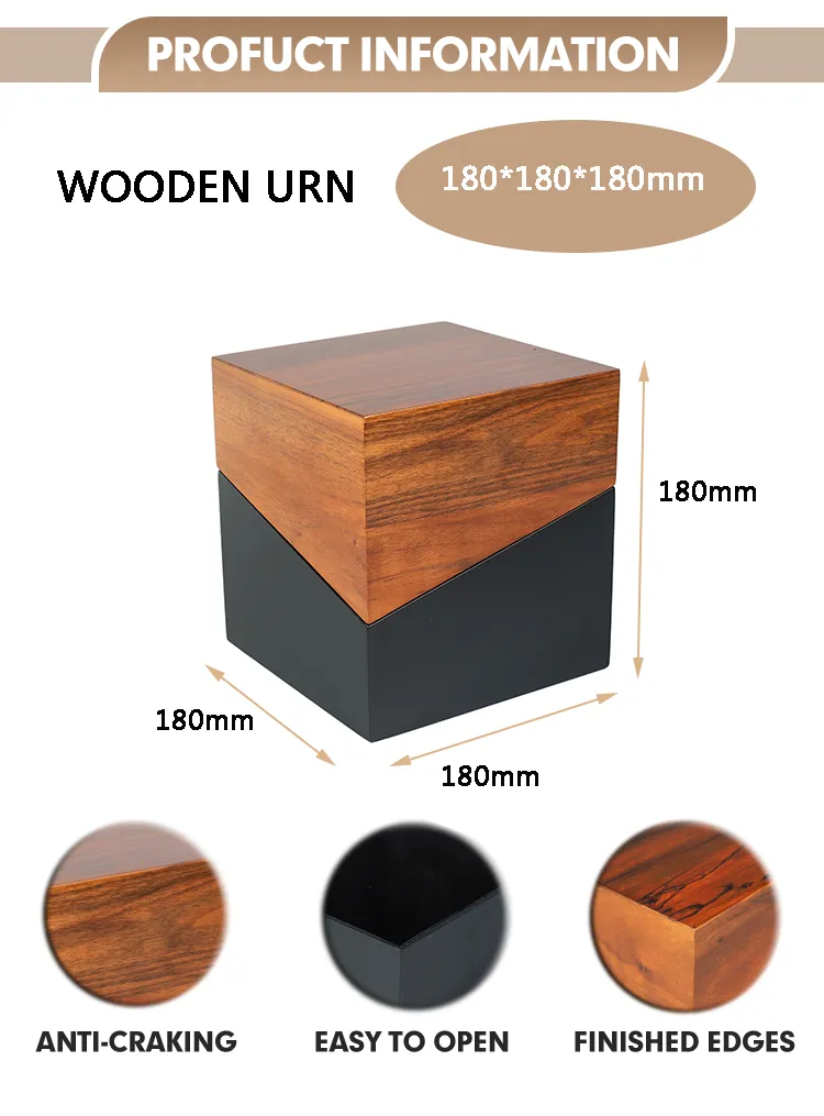 Factory Wholesale Handmade Durable Modern Solid Wood Pet Urn-Eco-Friendly Animal Ashes