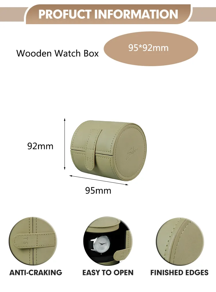 Custom Logo Wooden Wristwatch Box with Pillow Packaging High-End Watch Boxes &amp; Cases