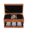 Wholesale Customized Promotional Rectangular Square Durable Display Packaging Wooden Safe Box Velvet Medal Coin Folding Storage Gift Box with Printed Logo