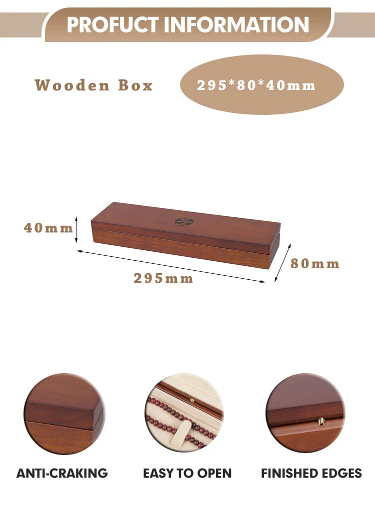 Custom Logo Wooden Necklace Ring Boxes Jewelry Set Packaging Box