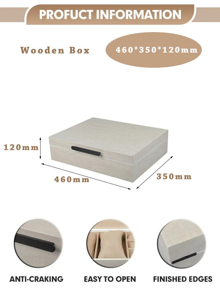 Wholesale Necklace Bracelet Wooden Jewelry Box Wood Storage Box Wooden Packaging Box Gift