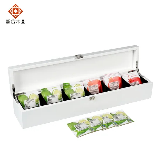 Elegant Wooden Tea Bag Storage Box with Magnetic Closure