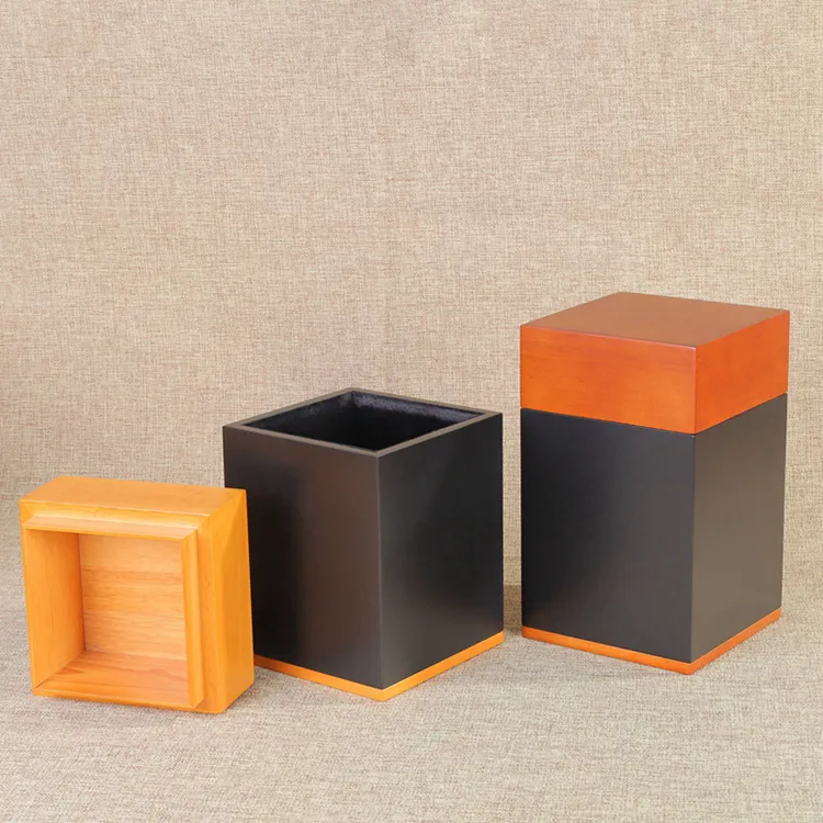 Walnut Urn for Human Cremation Ash Wooden Urn for Funeral Handcrafted Urn with Bag for Storage