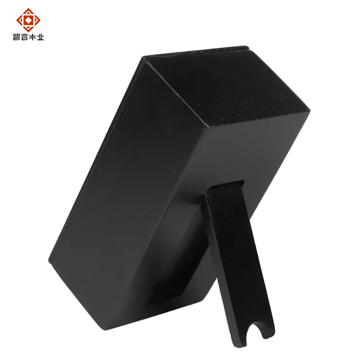 Custom Luxury 1-Slot Black Wooden Watch Storage Box with Gold Lacquer Paint Bottom Lock for Brand Logo Gift Packaging