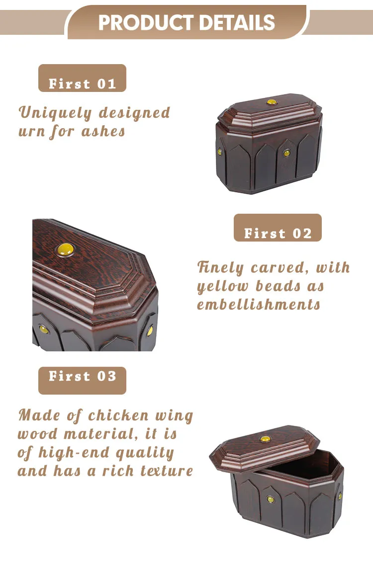 Wholesale Factory Price Premium Wood Cremation Urns Pet Caskets &amp; Urns for Human Ashes &amp; Pet Memorials