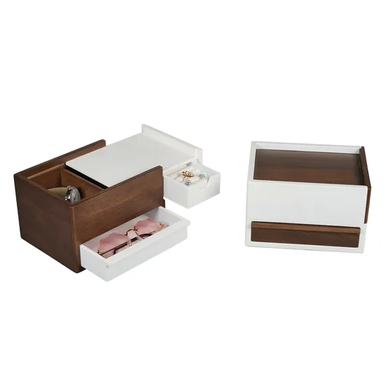 Custom Logo Travel Portable Square Shape Storage Jewelry Case Zipper Box PU Leather Jewelry Storage Packaging Box