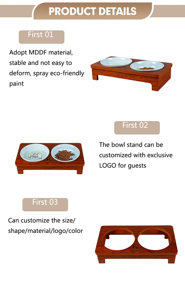 Elegant Adjustable Wooden Dog Feeding Station with Steel Bowls