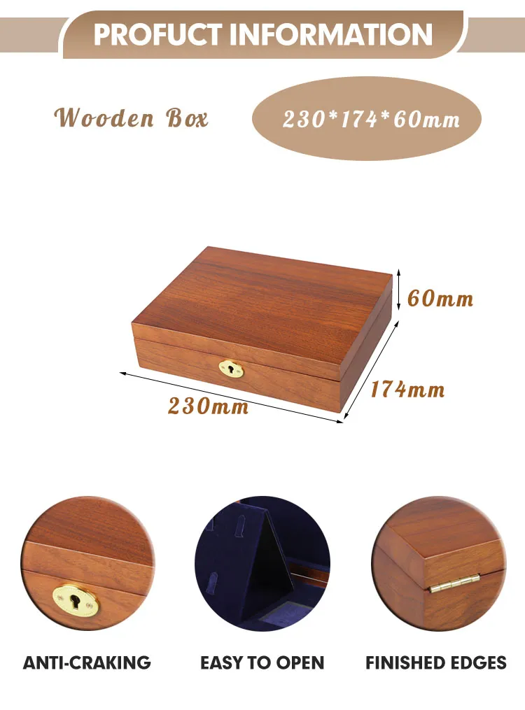 Wholesale Solid Walnut Wood Jewelry Box Elegant Gift Wood Box Packaging Mezzanine Wooden Jewelry Storage with with Lock