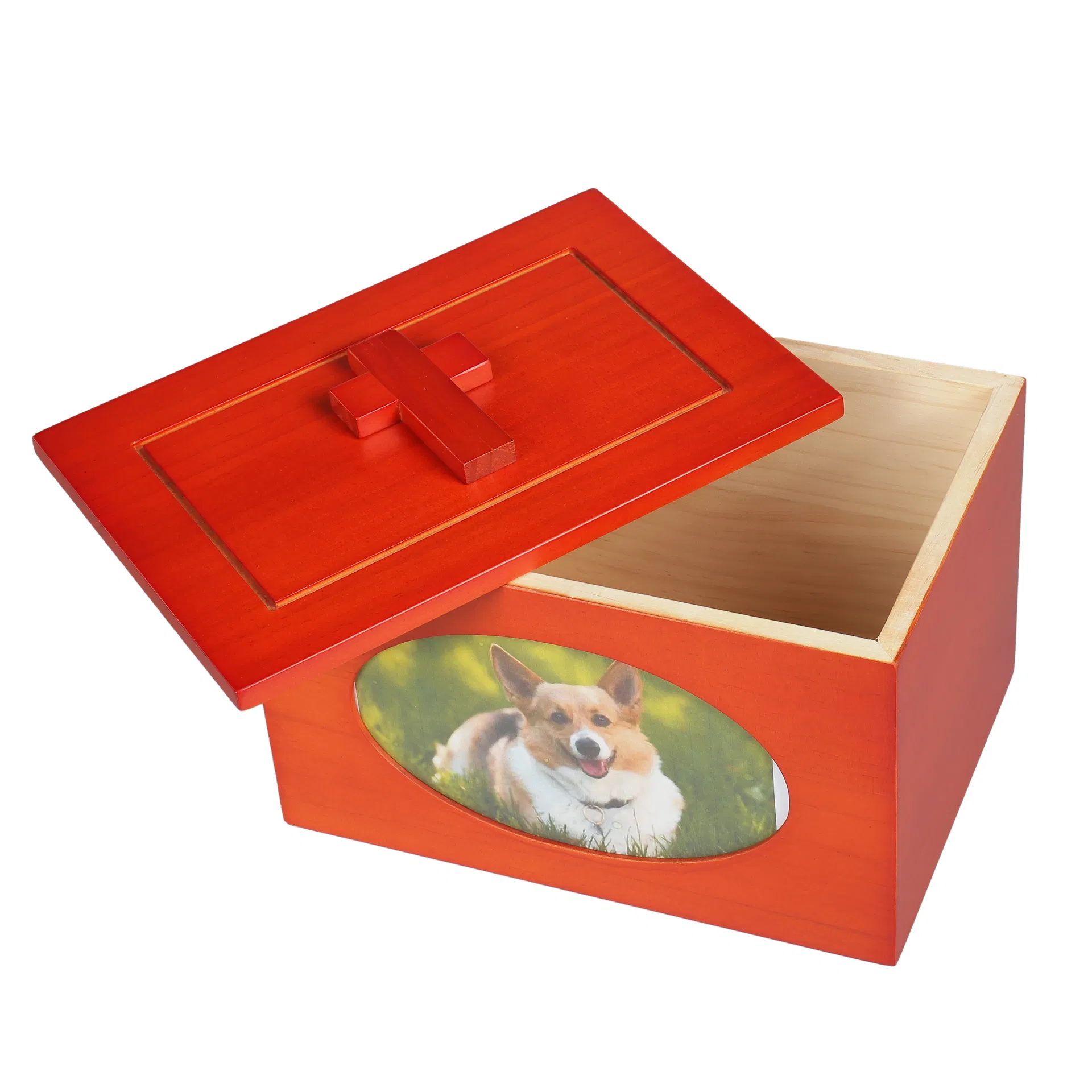 Pet Memorial Urns for Dog or Cat Ashes Wooden Funeral Cremation Urns with Photo Frame Keepsake Box Loss Pet Remembrance Gift