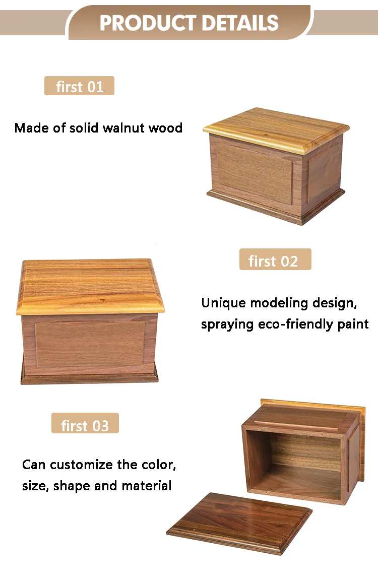 Elegant Birch Wood Pet Memorial Urn for Cherished Companions
