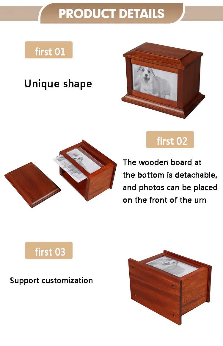 Timeless Mahogany Pet Cremation Urn for Cherished Memories