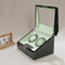 Classic Dual Watch Winder Wooden Box Beech Wood Auto Sensor PU Padding Dual Direction Rotation Quiet Operation Digital Display Watch Storage Case