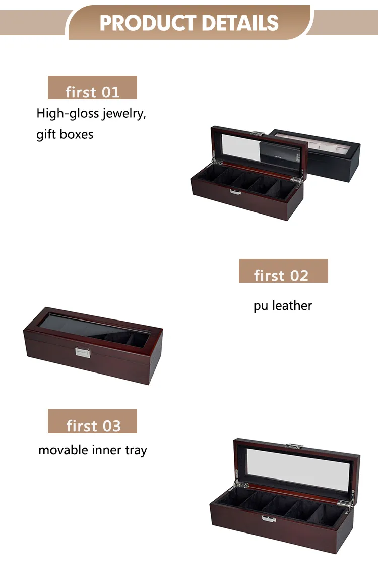 Elegant Luxury Wooden Jewelry Box for Watches and Gifts